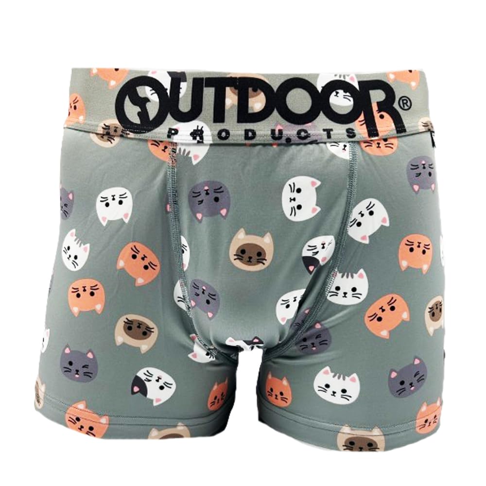 Amazon | 【L】メンズ ボクサーパンツ ネコ 790カーキ 下着 前